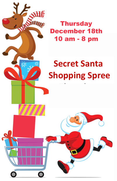 Secret Santa Shopping Day , December 18, 2014 at The Center of Harmony