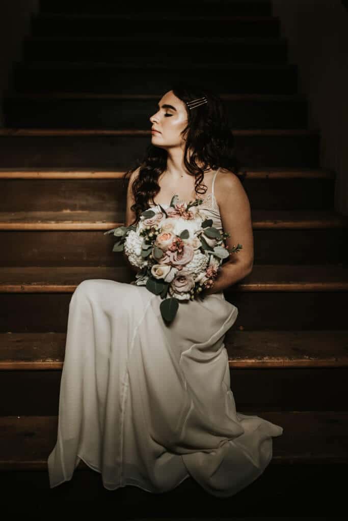 Oakwood Photography at The Center of Harmony, Front Stairs Bride